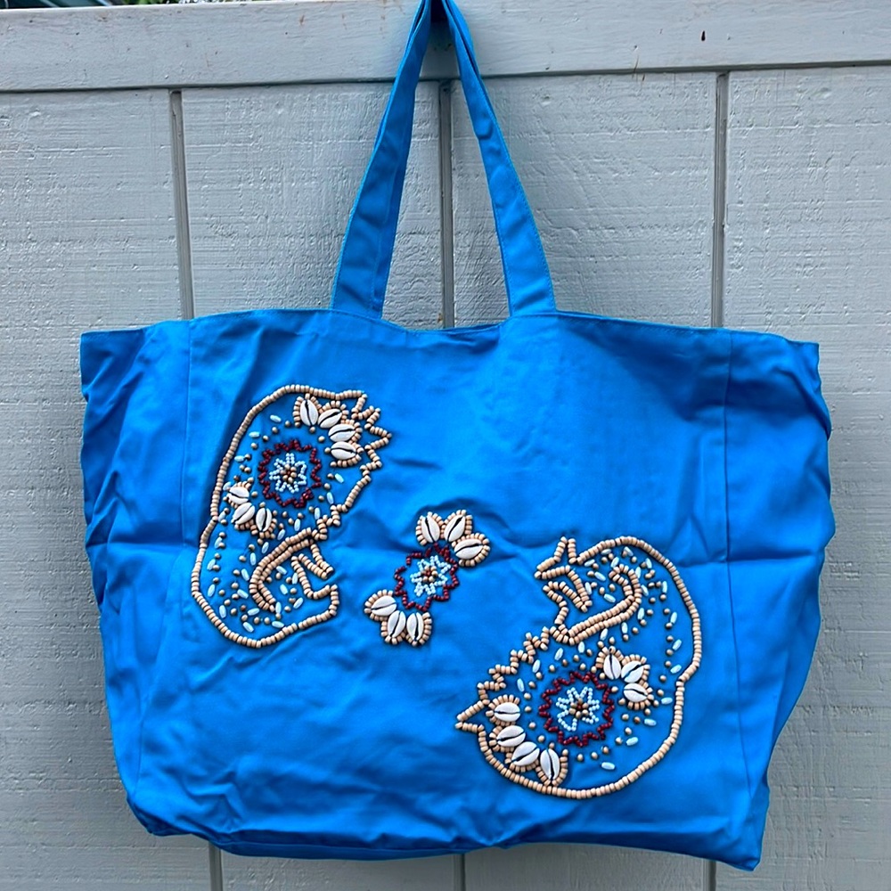 Beading and Shell Tote bag